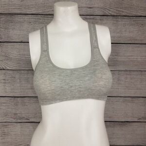 NEW! Make + Model by Nordstrom Thermal Ribbed Sport Racerback Bras in Gray